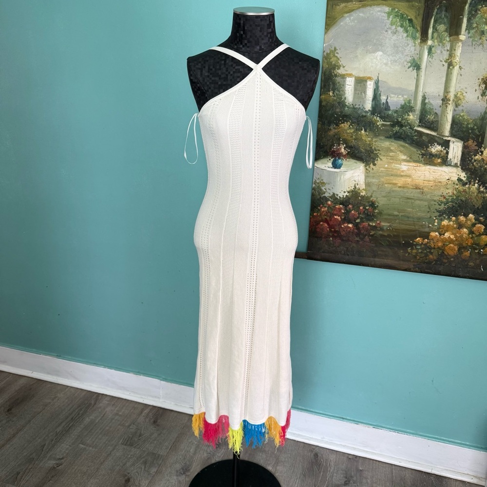 Ronny Kobo White June Asymmetrical Dress